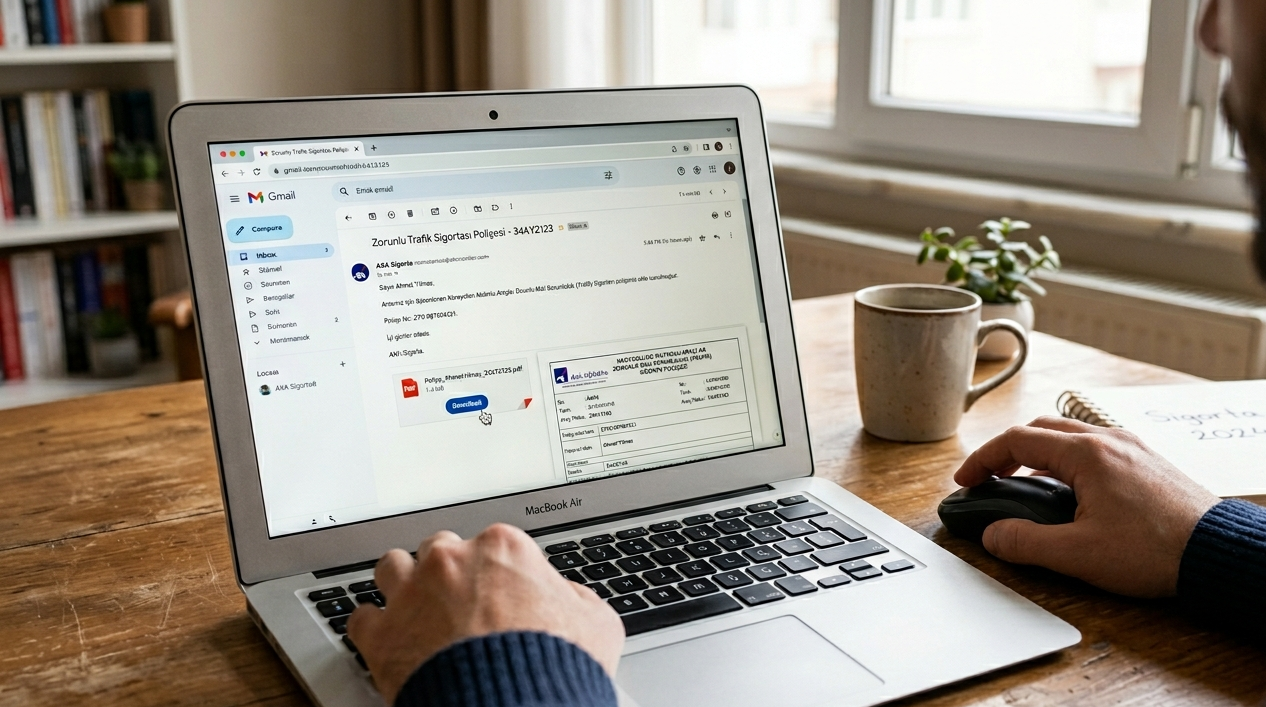 Turkey MTPL policy PDF in email with download button — Zorunlu Trafik Sigortası