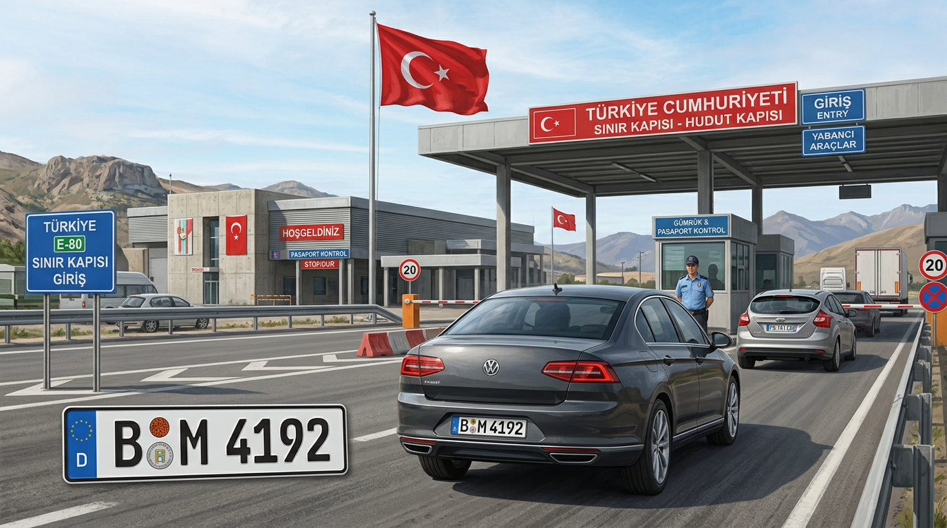 Автомобиль с европейскими номерами на турецкой границе — страховка для иностранных авто