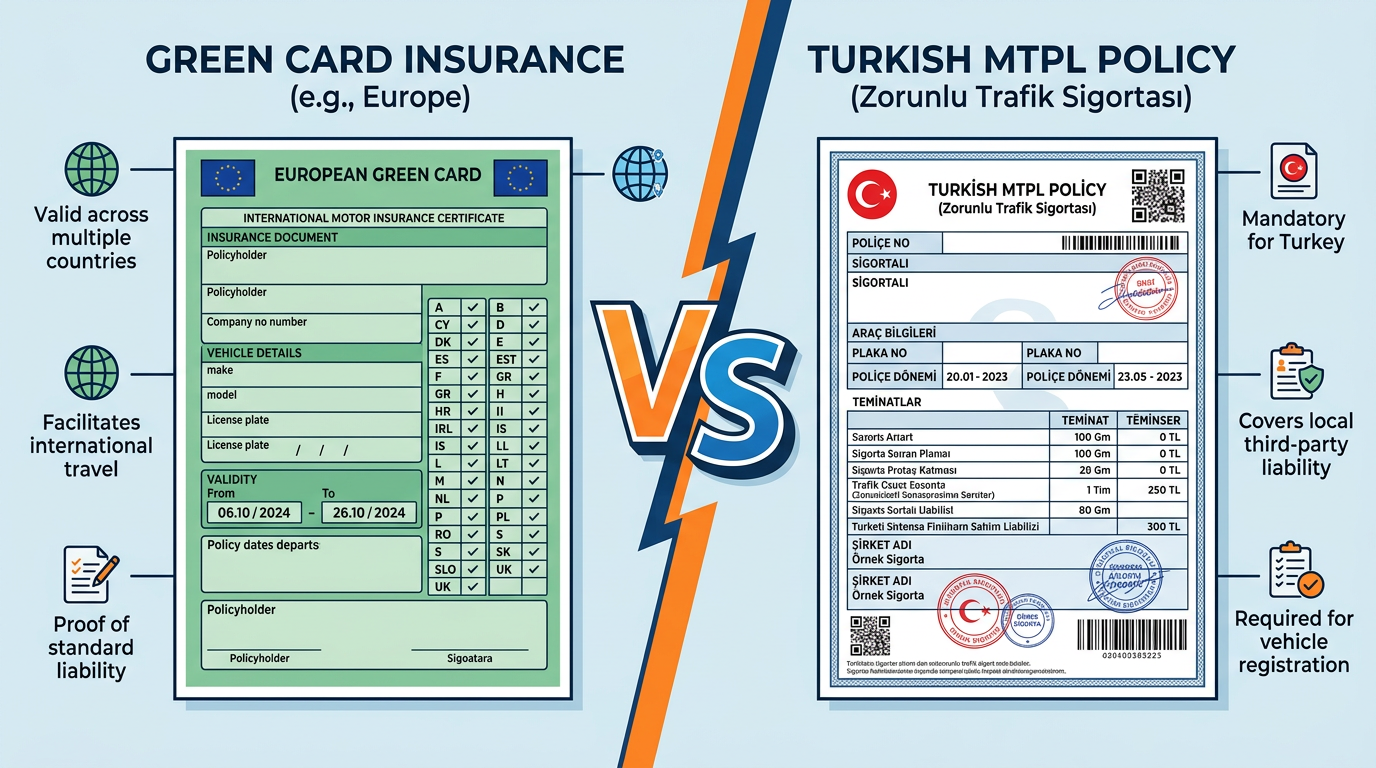 Сравнение Зелёной карты и турецкой страховки Zorunlu Trafik Sigortası