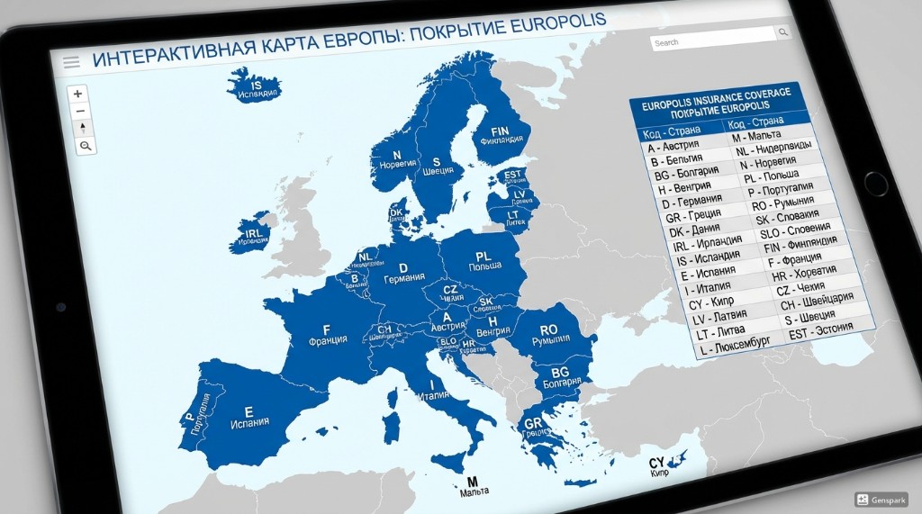 Карта покрытия Европолиса - все страны ЕС и ЕАСТ Интерактивная карта Европы с выделенными странами действия Европолиса - 27 стран ЕС, Швейцария, Норвегия, Исландия