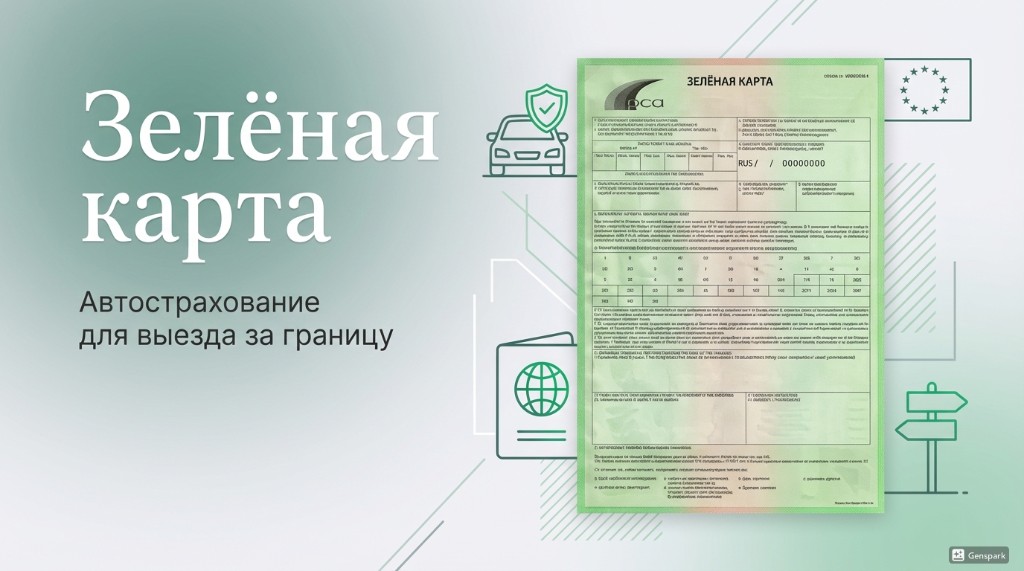 Традиционная Зелёная карта - образец полиса международного страхования Образец традиционной Зелёной карты (Green Card) на зелёном бланке для международного автострахования